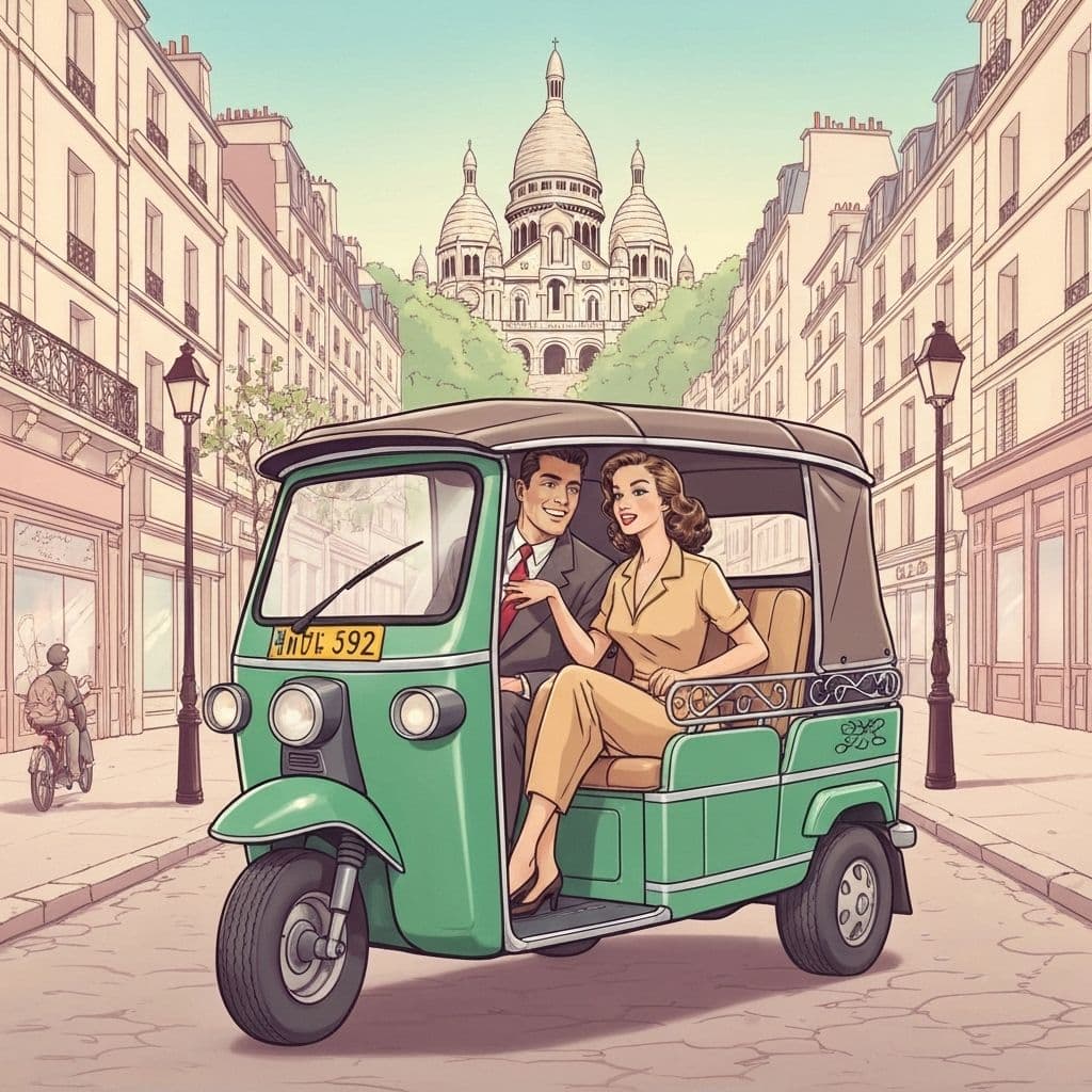 Visite Visiter Paris en amoureux de Paris en tuktuk électrique